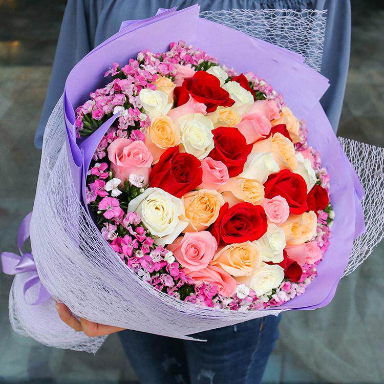 Rose gift box Guangzhou's Huangpu Logang flower all Nansha District Zengcheng Tongcheng Fresh flower shop Express delivery to the door