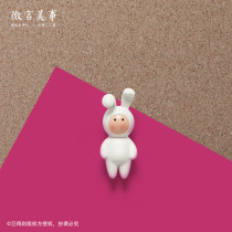 Long-eared rabbit cartoon drop-ear pushpin cute diy creative push nail nail nail photo and portrait resin customization