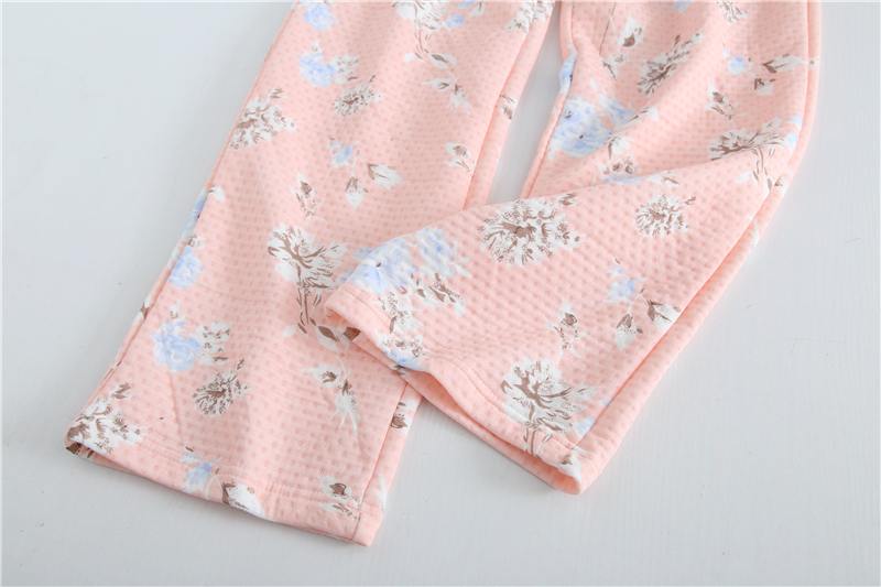 Quần pyjama Nhật Bản mùa thu và quần dài của phụ nữ quần ba lớp được đan bằng vải cotton Nhật Bản Quần nhà Nhật cotton dày rộng kích thước lớn quần áo thể thao