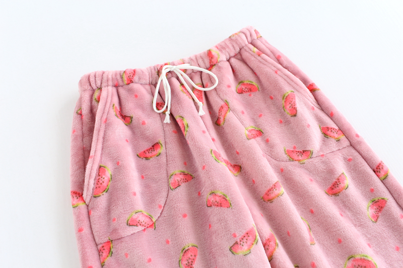 Mùa đông nữ flannel san hô lông cừu nhà quần Pajama phụ nữ Mùa thu và mùa đông ấm áp sống quần lỏng tăng dày quần ngủ nam