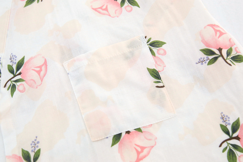 Sakura Nhật Bản kimono cotton nữ đồ ngủ mùa xuân và mùa hè cotton gạc đôi dịch vụ nhà áo ngủ mồ hôi hấp quần áo áo choàng tắm hình ảnh đồ bộ kiểu