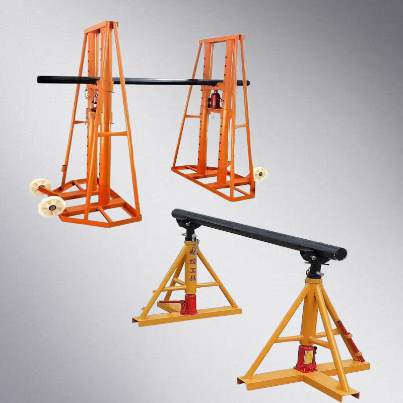 Aggravating cable unwinding frame 5 ton 10 ton disc rack door type hydraulic porous unwinding bracket oil pressure triangular bracket