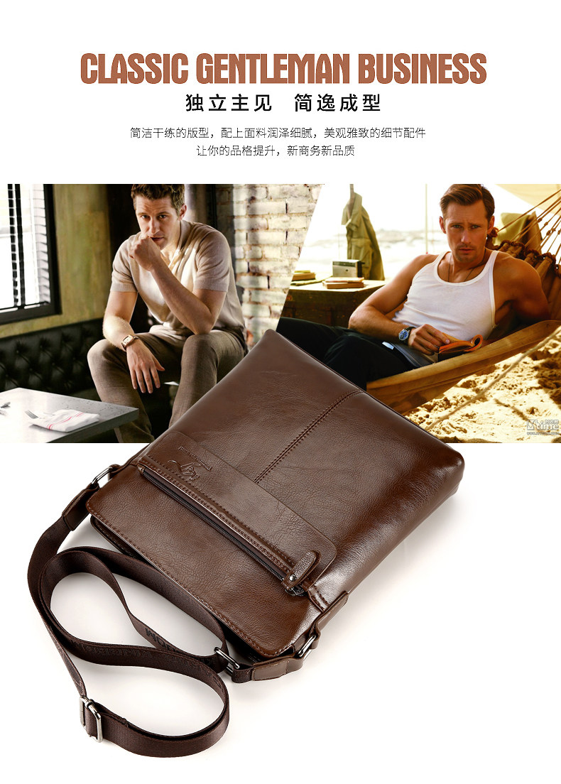 Túi đeo chéo nam Kangaroo Túi đeo vai Messenger Túi da Ba lô dành cho doanh nhân balo charles & keith
