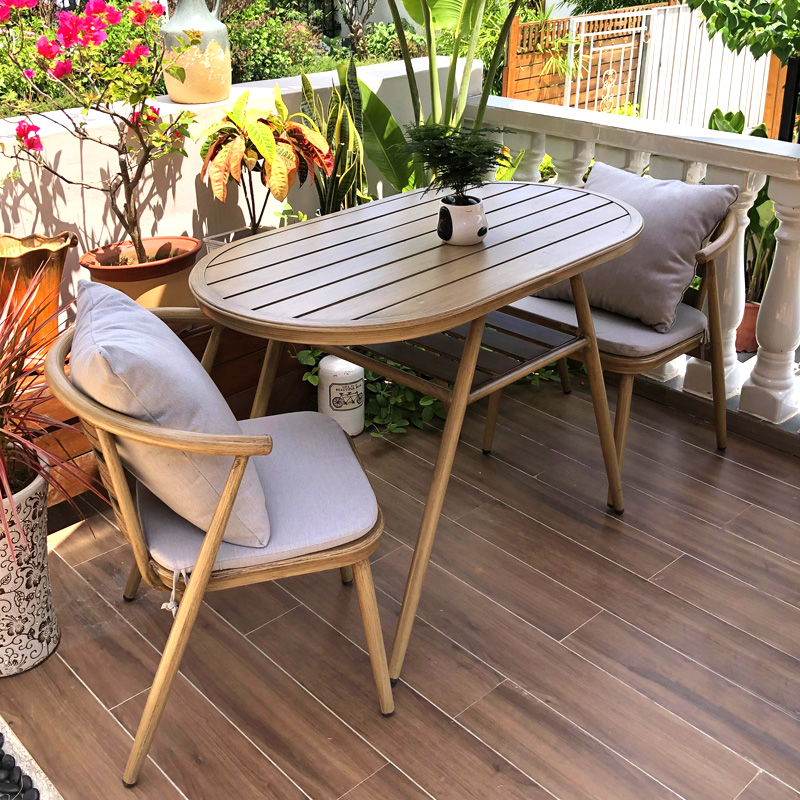 Balcony table and chairs Three sets of small tea table Outdoor Leisure vines Composition Outdoor Courtyard Garden Simple modern furniture