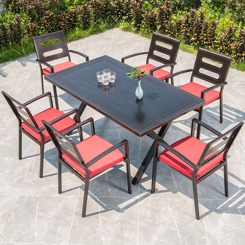 Aluminum alloy Outdoor table and chairs Cast aluminium Leisure combined outdoor terrace Balcony Villa Open-air Garden Patio Table and chairs