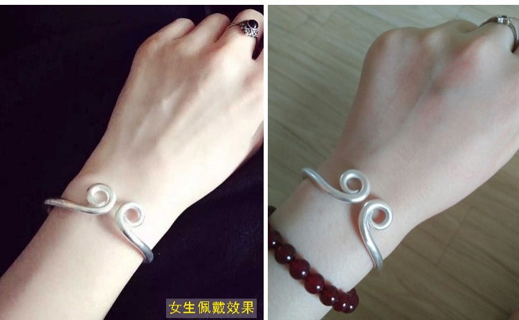 999 sterling bạc kẹp chặt thần chú vòng tay lớn thiêng liêng thiêng liêng thiêng liêng vòng tay đá thạch anh