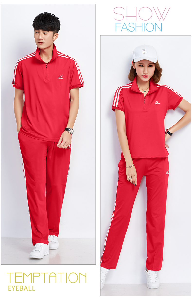 Quần áo thể thao ngắn tay nữ mùa hè cỡ lớn phù hợp với bộ đồ mỏng Jiamusi vuông nhảy đồng phục đội nửa đỏ tay áo thể thao áo thể thao adidas
