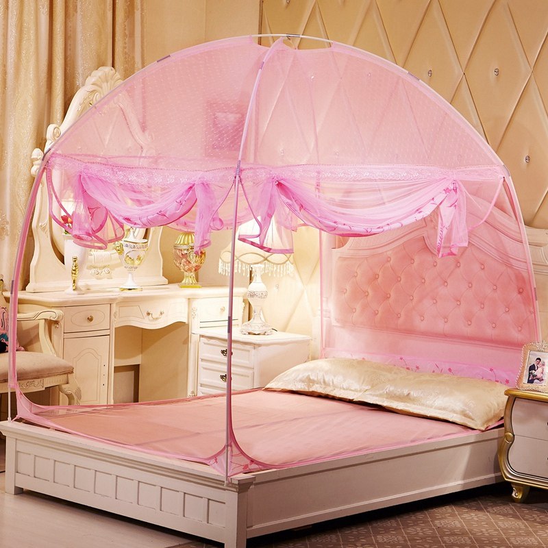 Yurt 1 5m bed 1 8m household 2m mosquito net anti-fall three doors 2 2 brackets 1 2 encrypted thickened grain account