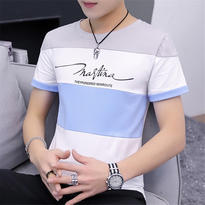 Đàn ông của bông cotton tuổi teen nửa tay áo ngắn tay nam t-shirt T-shirt mùa hè đáy-ra xu hướng áo khoác 100-vít