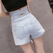 hip denim Hàn Quốc phiên bản của phụ nữ cao eo đàn hồi mm quần short mỡ eo 2020 mùa xuân váy rộng quần chân qua quần nóng