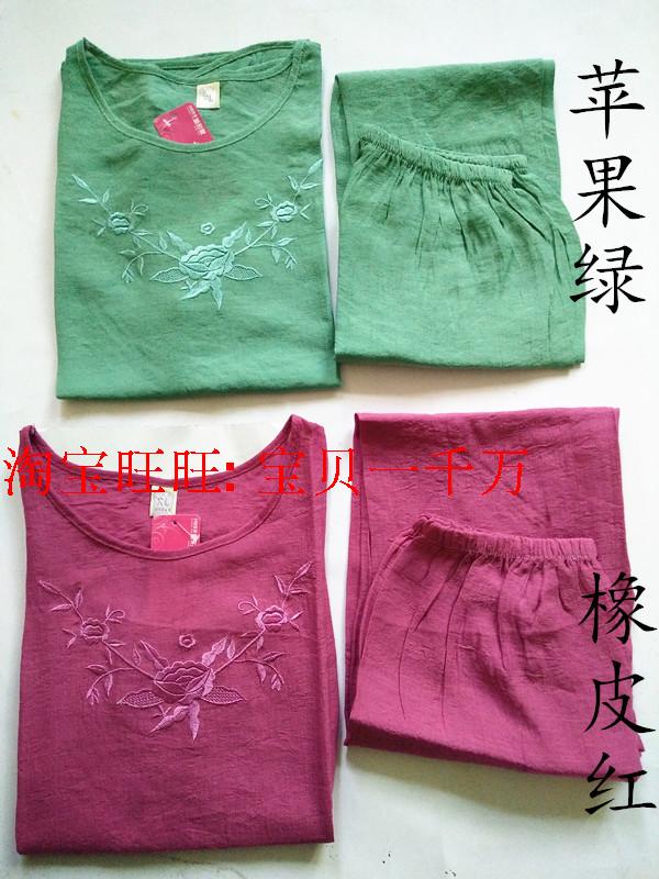 Mô hình vụ nổ mùa hè mới đoạn cắt quần ngắn tay cotton và linen phụ nữ giản dị của mẹ trong pháp luật mẹ trung niên phù hợp với áo tuổi trung niên
