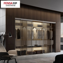 FENSA FENSA whole bedroom wardrobe custom open light luxury cloakroom custom solid wood mini swing door