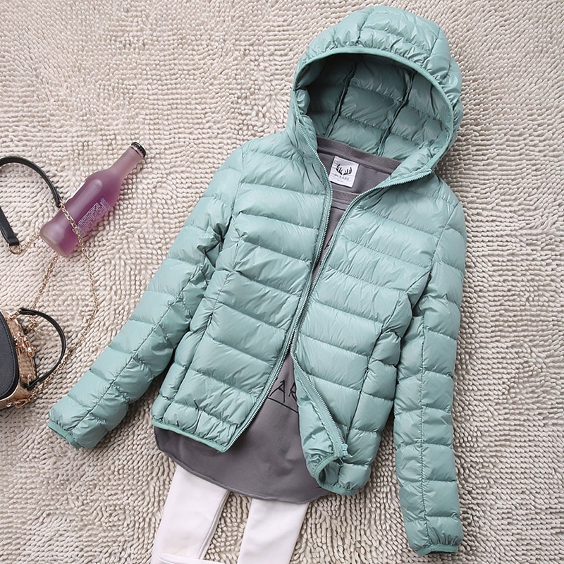 Women's Lightweight down Jacket Hooded down Jacket Womens Winter Duck down Coats