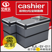 Supermarket cashier chain fresh convenience store stainless steel metal cabinet bar life merchant Super corner cashier cashier