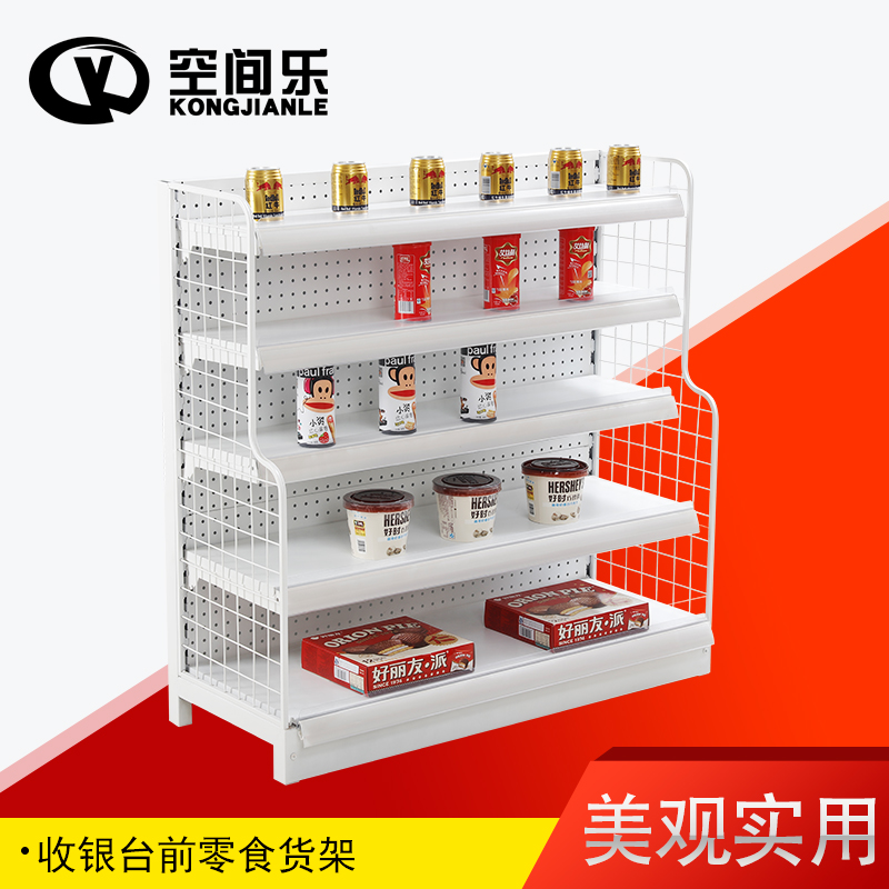 Supermarket small shelf Convenience store snack shelf Cash register counter in front of the small shelf Beverage shelf Display shelf special