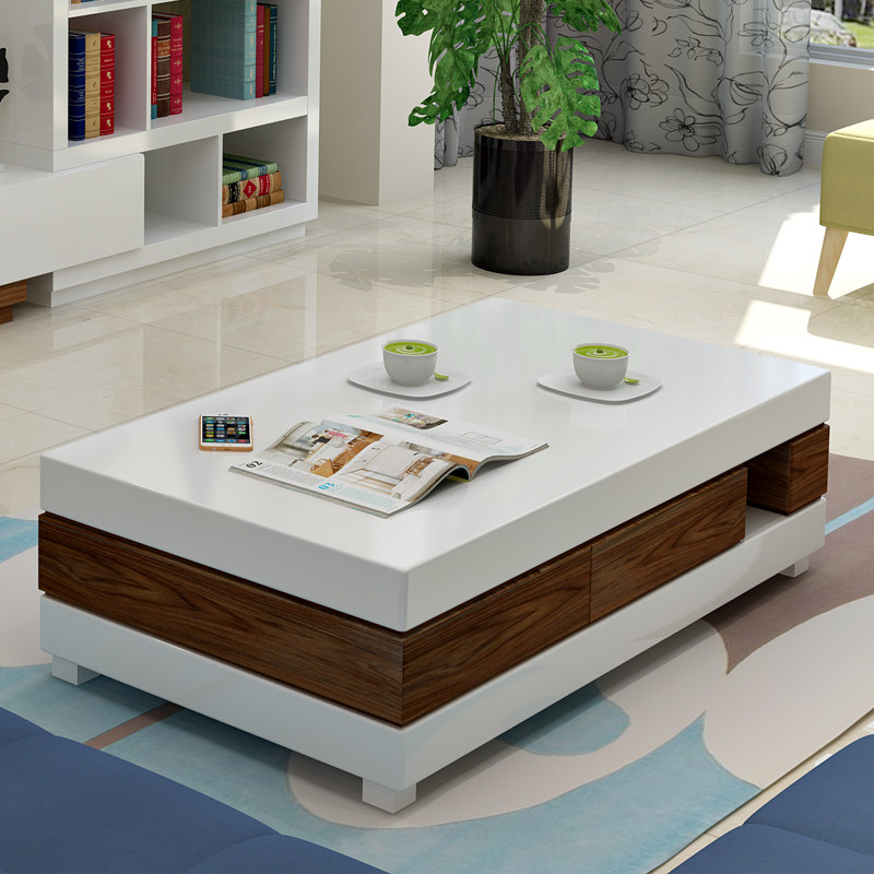 Tea table storage tea table new small family type tea table tempered glass bright light baking lacquered tea table TV cabinet combination-Taobao