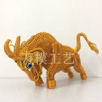 (Bullfighting) aluminum wire handicrafts to attract wealth Zodiac cattle feng shui doll hand ornaments aluminum wire DIY