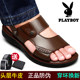 Playboy Sandals Men's Summer 2023 New Trendy Genuine Leather Non-Slip Soft Sole Korean Style Casual Two-Purpose Beach Shoes