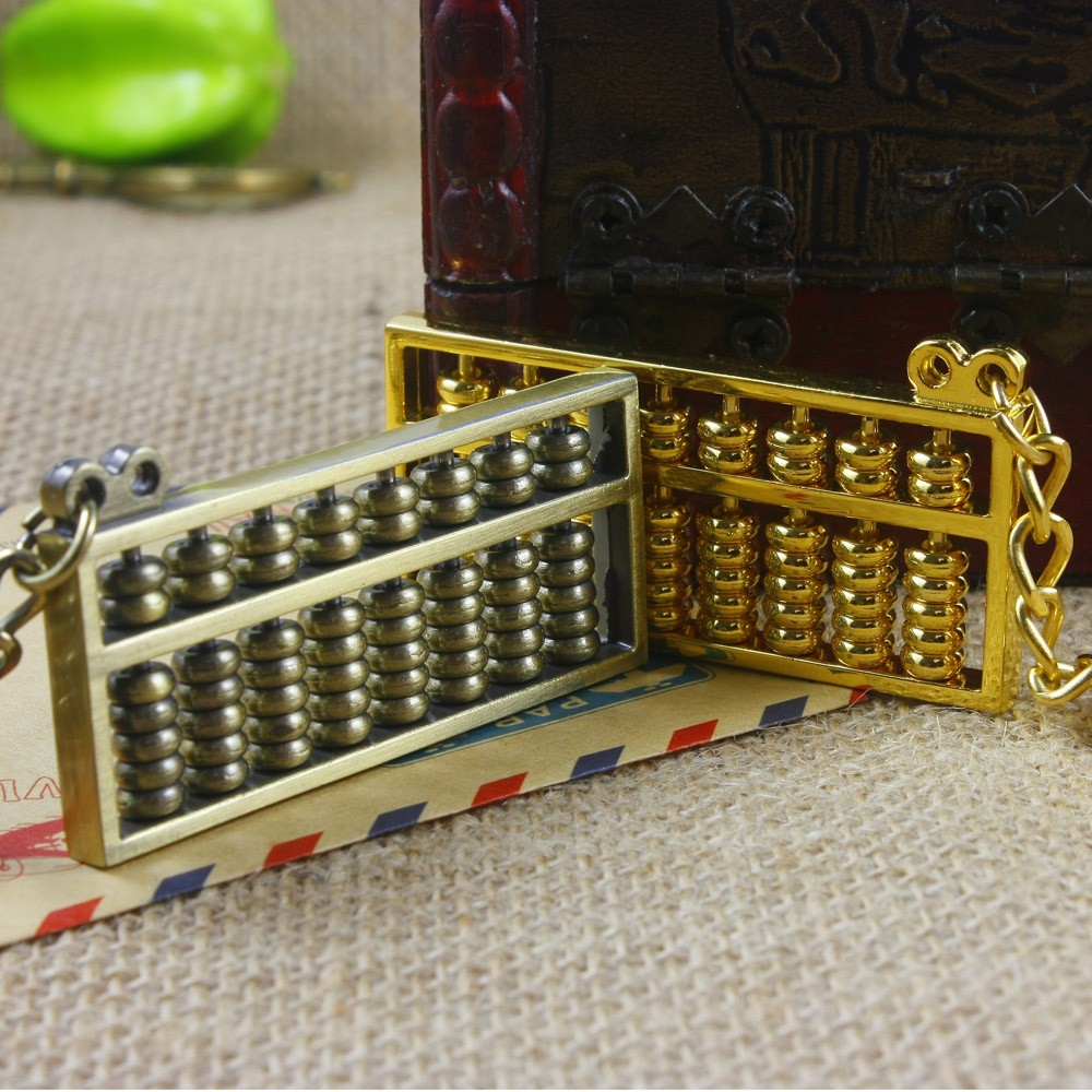 Mini Abacus Key Button Model Small Pendant Gold And Silver Abacus Small Number 8 Stalls Abacus Ornament