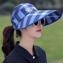 Sun hat female spring and summer outdoor hat big hat brim sun hat fashion travel beach hat summer semi-empty top hat