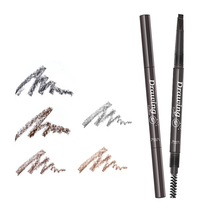 Double-headed eyebrow pen portable not easy to dim painting eyebrows natural word eyebrow with eyebrow brush portable artifact makeup tool