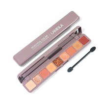 Nine-color eye shadow plate cheap student girl Department pumpkin color glitter Pearl fire earth color eye shadow small plate portable