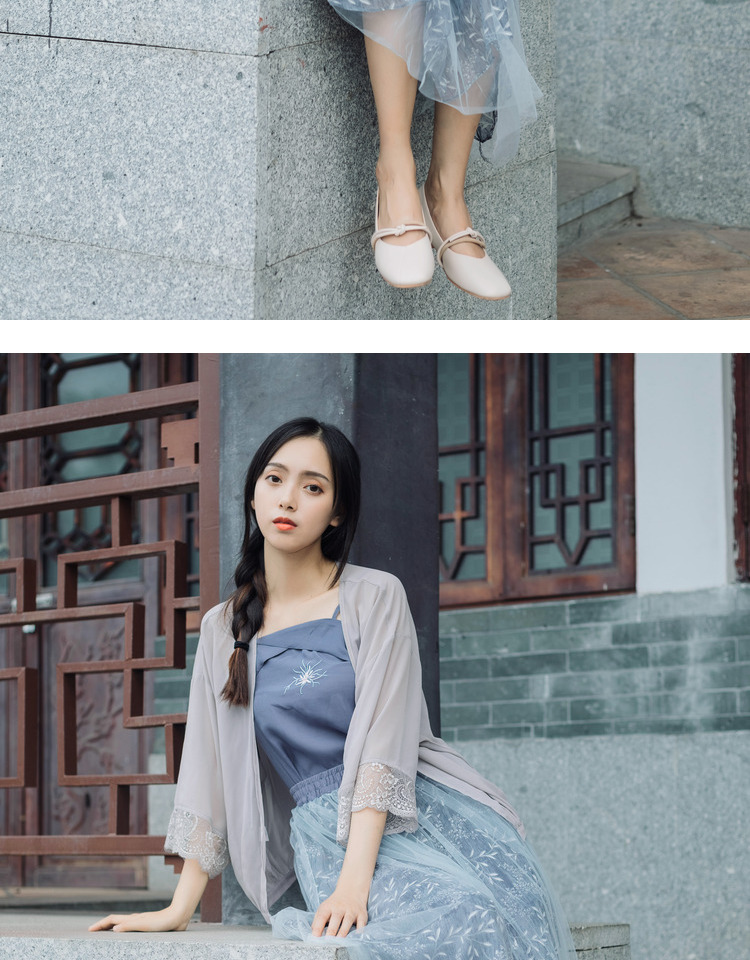 芈 "清水" retro phong cách ren voan quần áo chống nắng cardigan áo mùa hè hoang dã trang phục lỏng nữ áo sơ mi công sở nữ