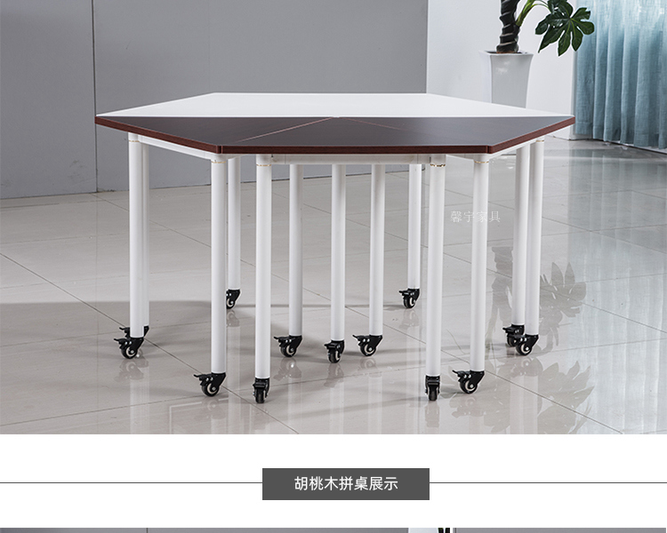 Primary and secondary school desks and chairs School training tables and chairs combination Tutoring classes Desks and chairs Wheeled trapezoidal conference tables