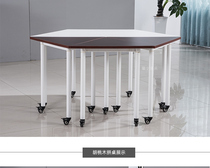 Primary and secondary school students desks and chairs School training tables and chairs combination tutoring class desks and chairs with wheels trapezoidal conference table