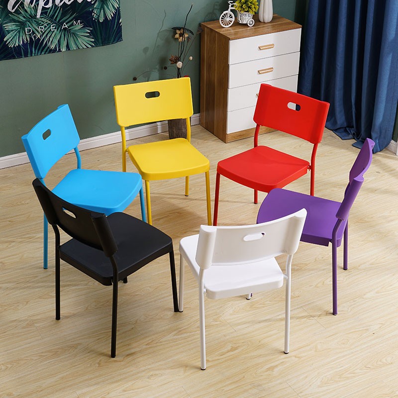 Plastic Chair Adult Thickening Home Dining Chair Leaning Back Chair Sub Nordic Creative Dining Chairs Cafe Cafe Casual Four Foot Chairs