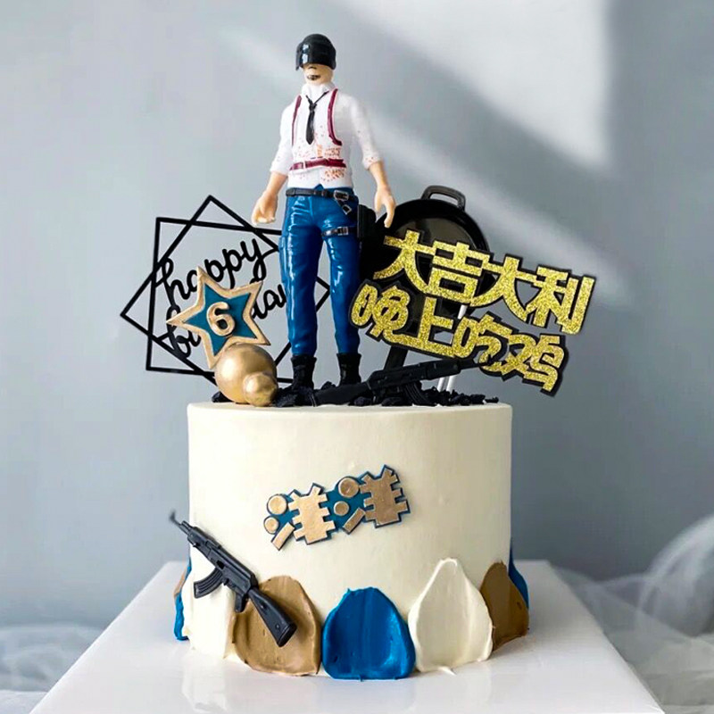 Birthday Cake Decoration Cartoon Characters Eat Chicken Game Nets Red Birthday Pendulum inserts for men and women Main swing pieces