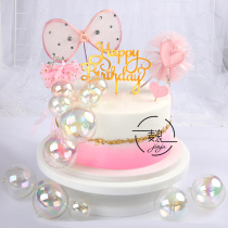 Colorful transparent ball plastic cake decoration ornaments with diamond bow love Crown birthday festival party dress