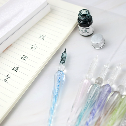 Стеклянная ручка в подарочной коробке, ретро чернила, «сделай сам», градиент, китайский стиль