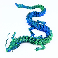 Нефритовый синий зеленый китайский дракон 45 см Бесплатная борода дракона