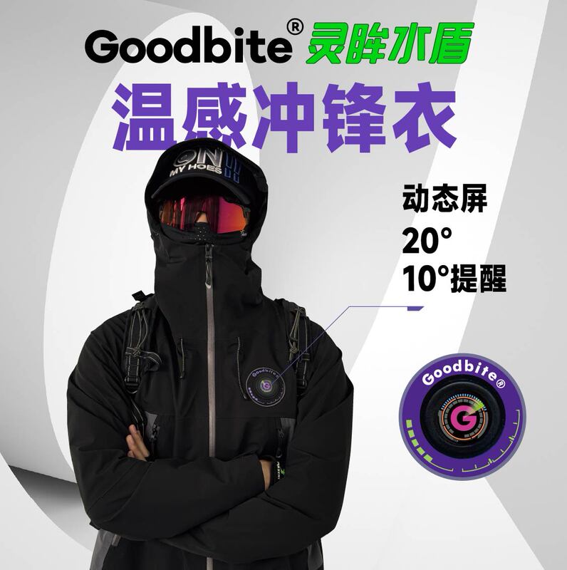 Goodbite Intelligent Expression Dynamic Display Jacket with Water Repellent and Crack-Resistant Armor, Winter Style, Sporty and Stylish