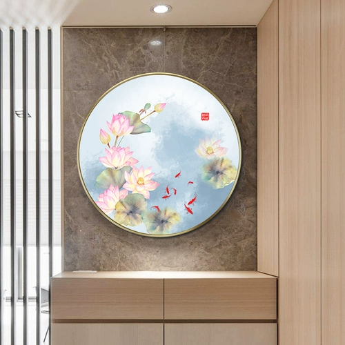 Лотос девять рыб вышивка крестиком вышивка ручной работы 2020 новый стиль вышивка большая атмосфера гостиной простой и современный