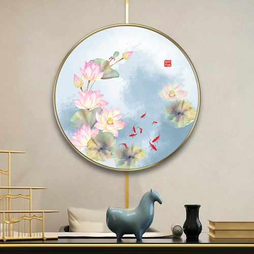 Лотос девять рыб вышивка крестиком вышивка ручной работы 2020 новый стиль вышивка большая атмосфера гостиной простой и современный