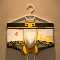 Cotton mens underwear Tide brand U convex print boxer pants youth middle waist cartoon Wukong breathable four corner shorts head