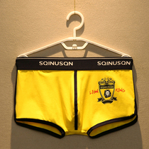 Mens underwear Tide brand cotton boxer pants fashion personality cartoon print bottoms trendy men U convex four corner shorts head