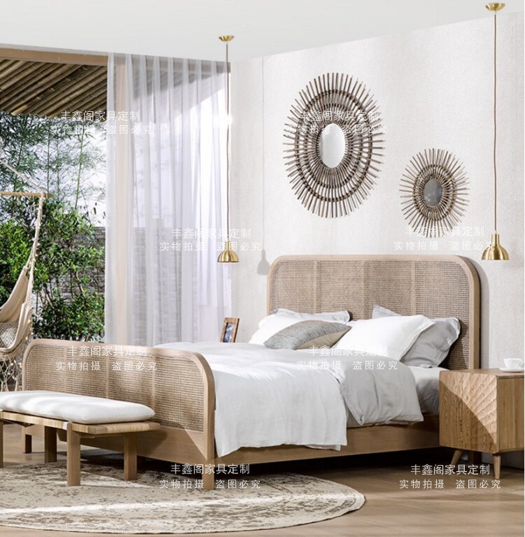 American Country Fuji Bed Modern Double Bedroom Retro Creative Bed Bed