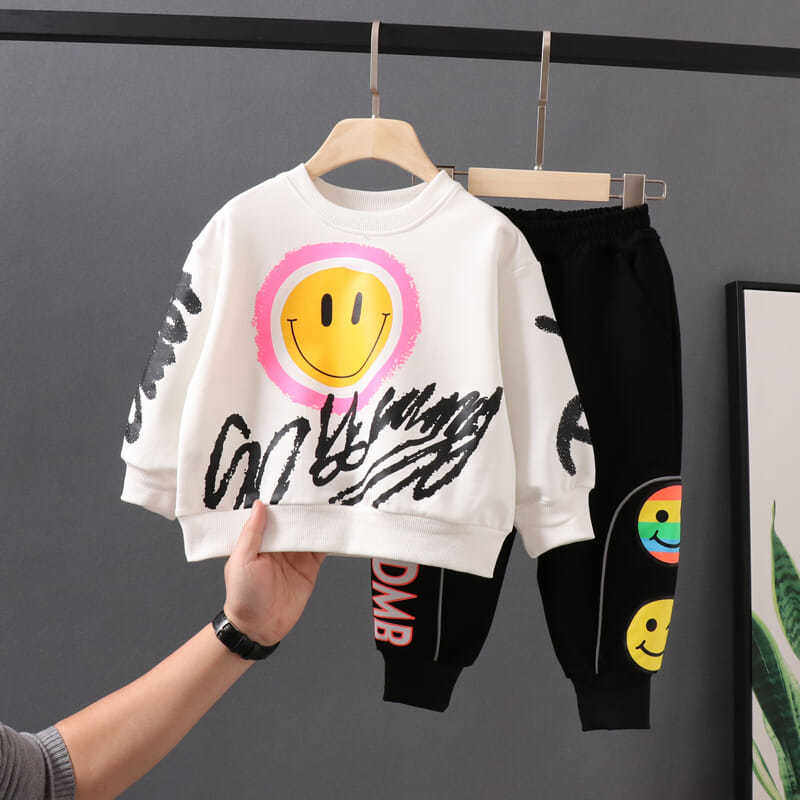 Boys' autumn sweater sports suit 2022 new western style children's boys spring and autumn Korean clothes two-piece tide