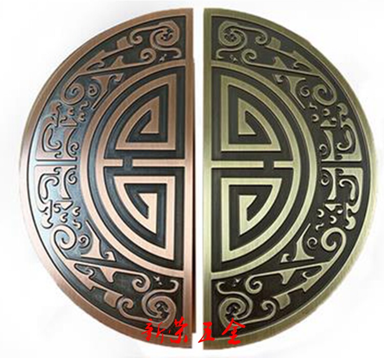 Semi - round - backed door handle wooden door handle glass door handle Chinese antique - grand - handed European retro - style
