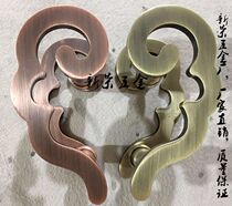 New Rong Chinese imitation antique large door handle semi-circular European style retro glass door handle Qinggu bronze red ancient bronze