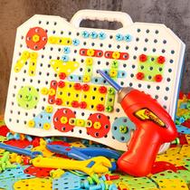 Childrens repair toolbox set Baby electric drill screw assembly toy boy house simulation repair box