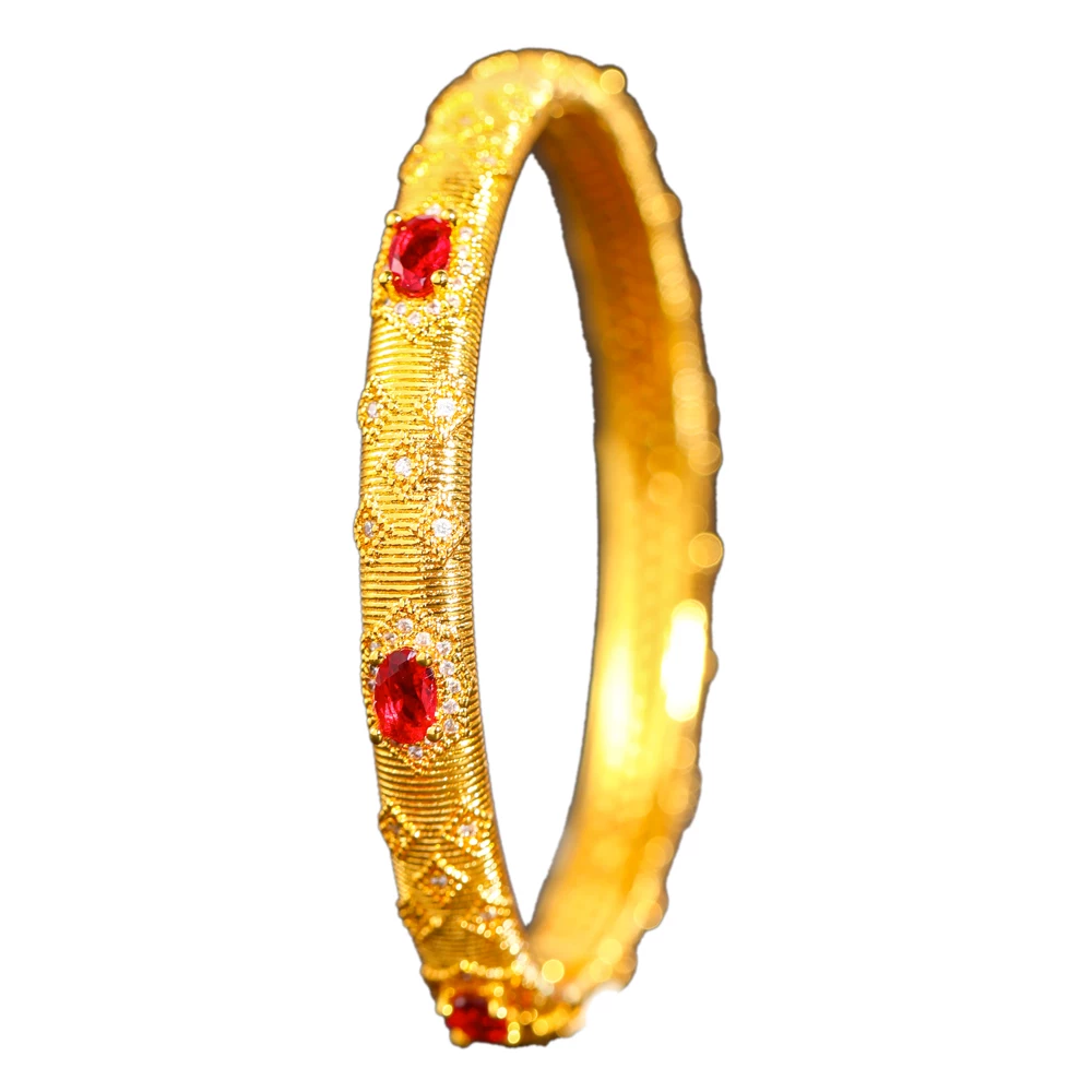 Long-lasting matte ruby retro bracelet emerald