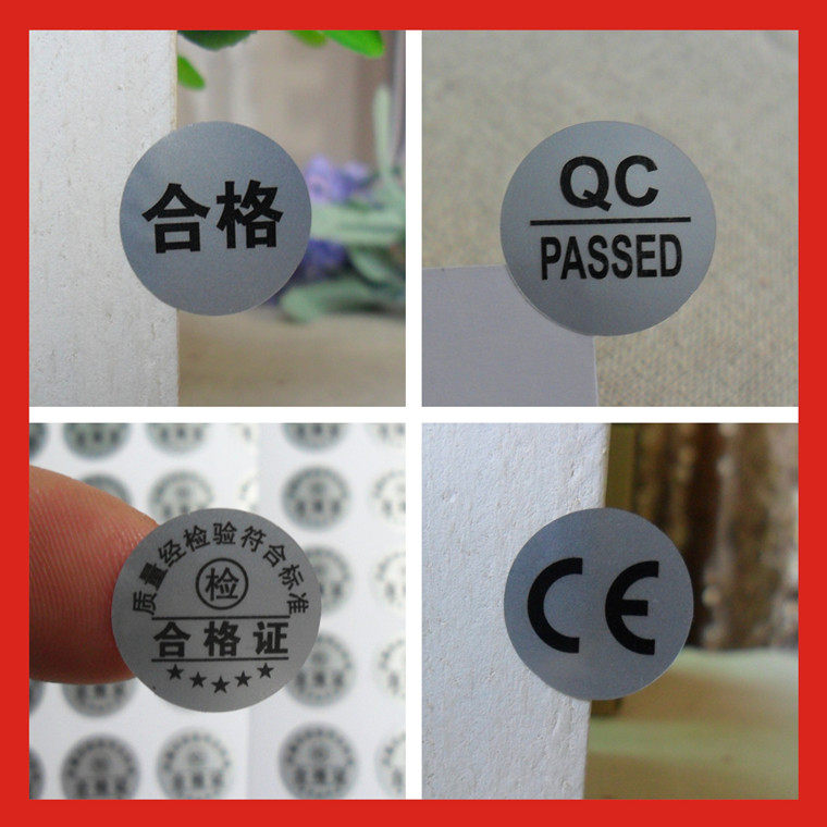 Spot conformity certificate label inspection of qualified sticker waterproof CE marking QCPASSED adhesive ADB Round Label