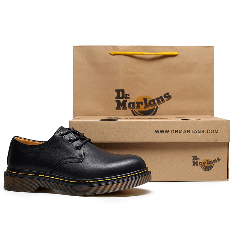 Dr1461 Spring Couple's British Style Martin Shoes for Men and Women, 3-Hole Casual Genuine Leather Round-Toe Small Leather Shoes, Korean Version Versatile