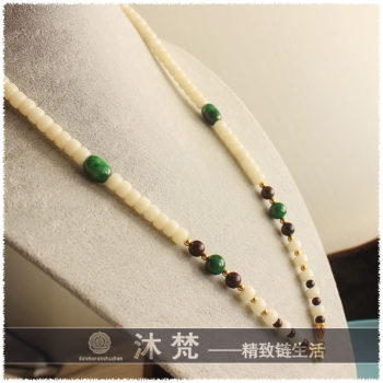 High-End Thai Buddha Amulet Chain, Star and Moon White Bodhi Seed Beads Necklace Hanging Chain Long Sweater Chain for Men and Women