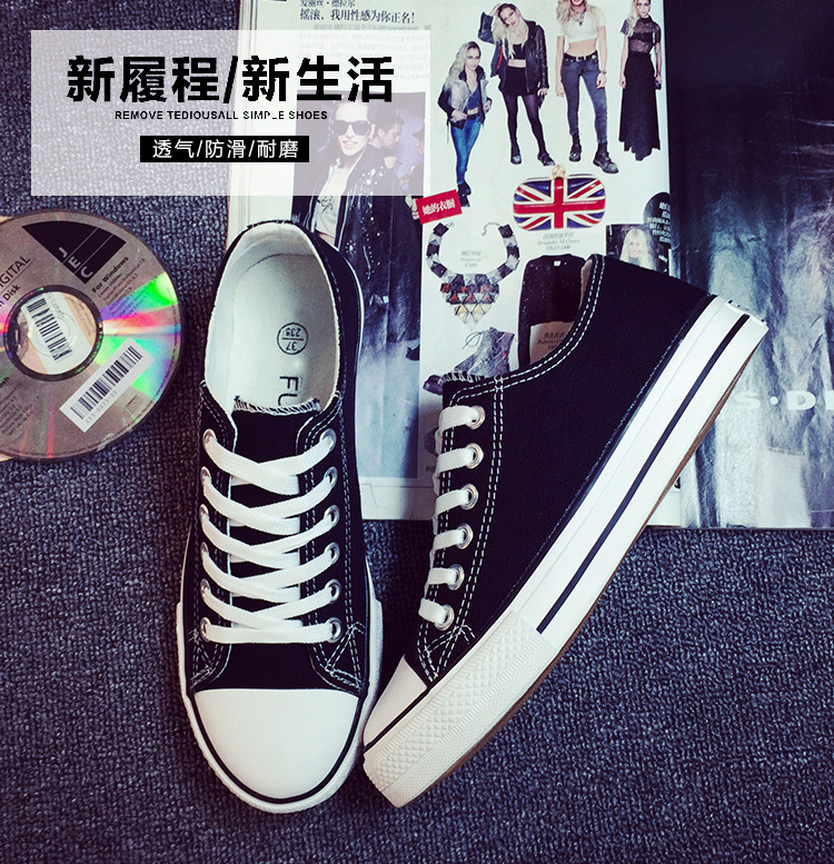 Phiên bản mới của Hàn Quốc của giày vải ulzzang nữ mùa thu Giày gió lướt ván của sinh viên hoang dã đánh bại đôi giày nhỏ màu trắng kiểu Hồng Kông giầy sneaker nữ