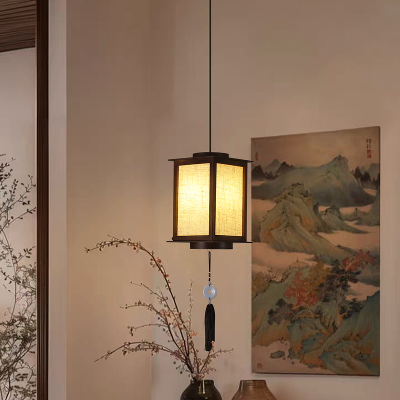 New Chinese-Style Wooden Fabric Pendant Light for Entryway, Hallway, Bedside, Song-Style Aesthetics, Dining Room, Bar Counter, Study, Tea Room, Solid Wood Lamp New Chinese-Style Wooden Fabric Pendant Light for Entryway, Hallway, Bedside, Song-Style Aesthetics, Dining Room, Bar Counter, Study, Tea Room, Solid Wood Lamp